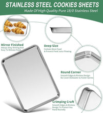 Load image into Gallery viewer, Versatile Cookie Baking Sheets - 2 Piece Set, 23.54 x 15.67 Inch Stainless Steel