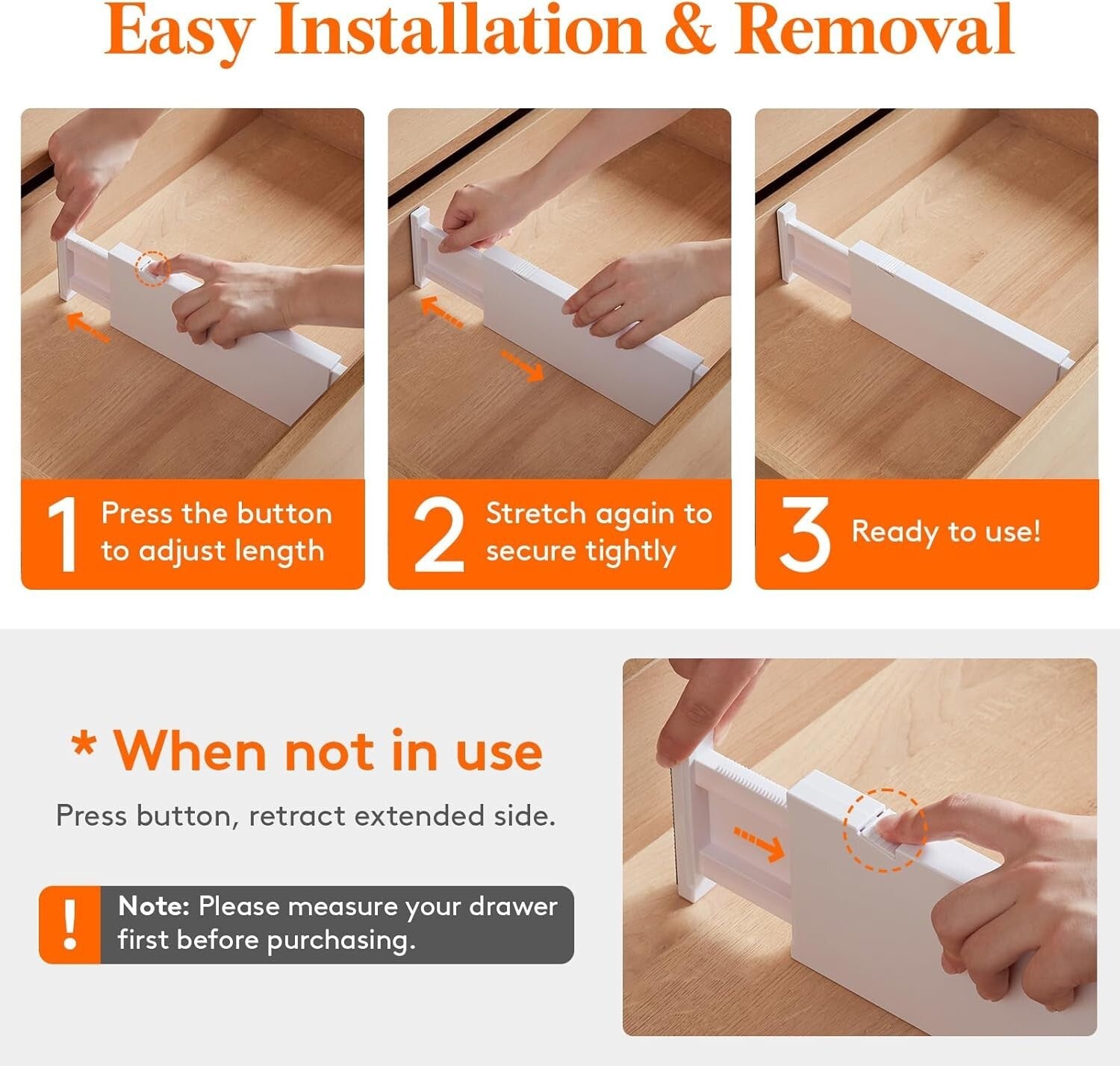Expandable 10 Pack Drawer Dividers 4" High for Versatile Organizing Solutions