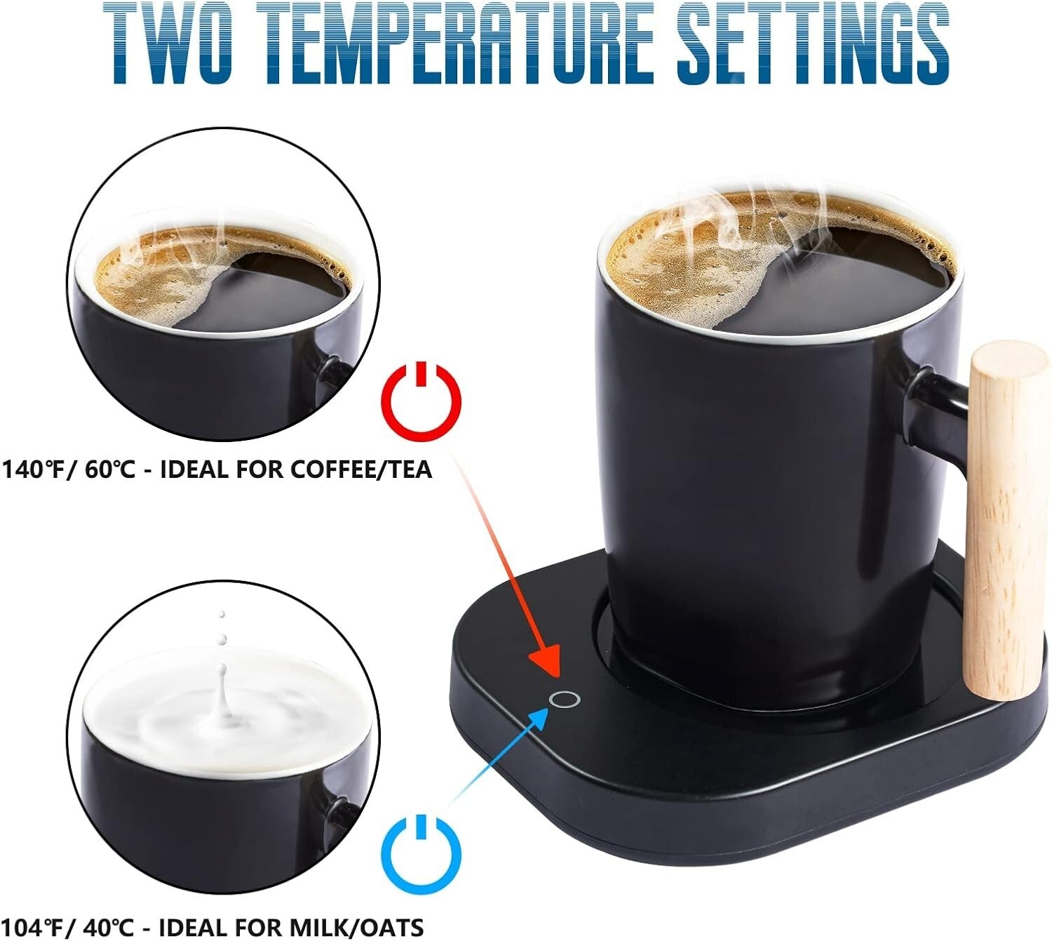 Coffee & Tea Mug Warmer with Pressure Activation - Safety and Style Combined