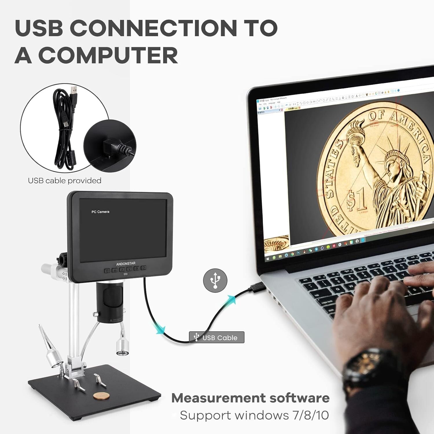 All-Purpose 2000x Microscope Kit with HD Video & LCD Display for Home & School
