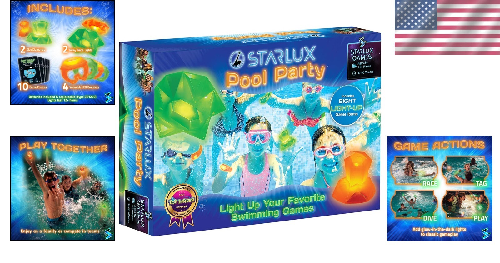 Waterproof Glow-in-the-Dark Pool Toy Set: 1-12 Players for Endless Fun