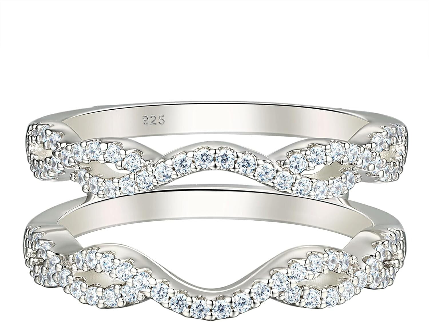 Luxury Sterling Silver Infinity Ring Guard Enhancer - Size 6, Gift Box Included