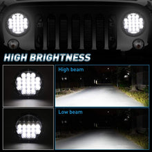 Load image into Gallery viewer, High Beam 7-Inch LED Headlights - 105W with DRL for Jeep Wrangler &amp; Motorcycles