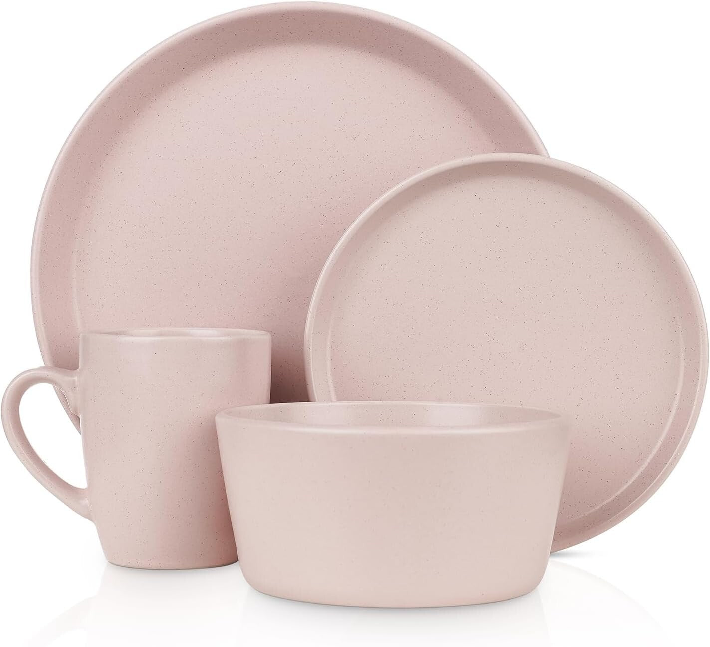 Chic 16-Piece Pink Stoneware Dinnerware Service for 4 - Perfect for Any Occasion