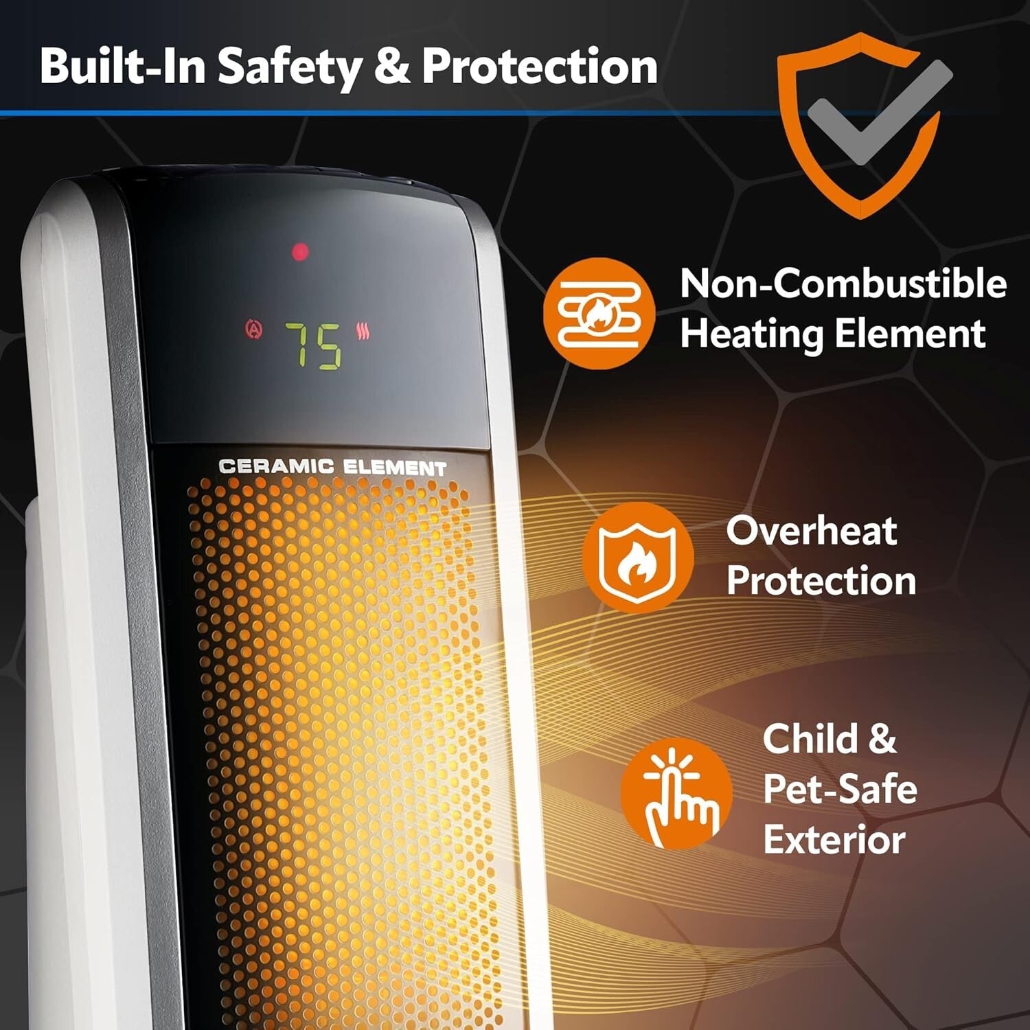 Elegant Digital Ceramic Tower Heater - Adjustable Thermostat & Timer, 29 Inches