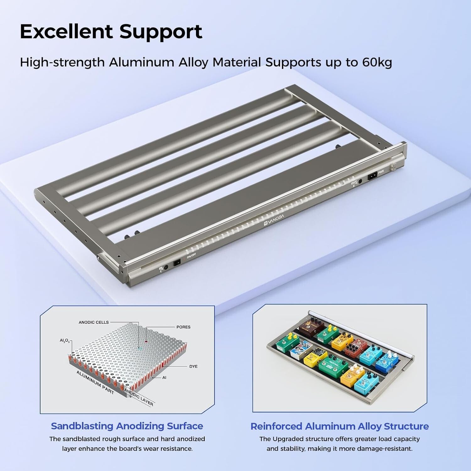 Portable Aluminum Guitar Pedalboard with Wheeled Bag & Isolated Power Supply
