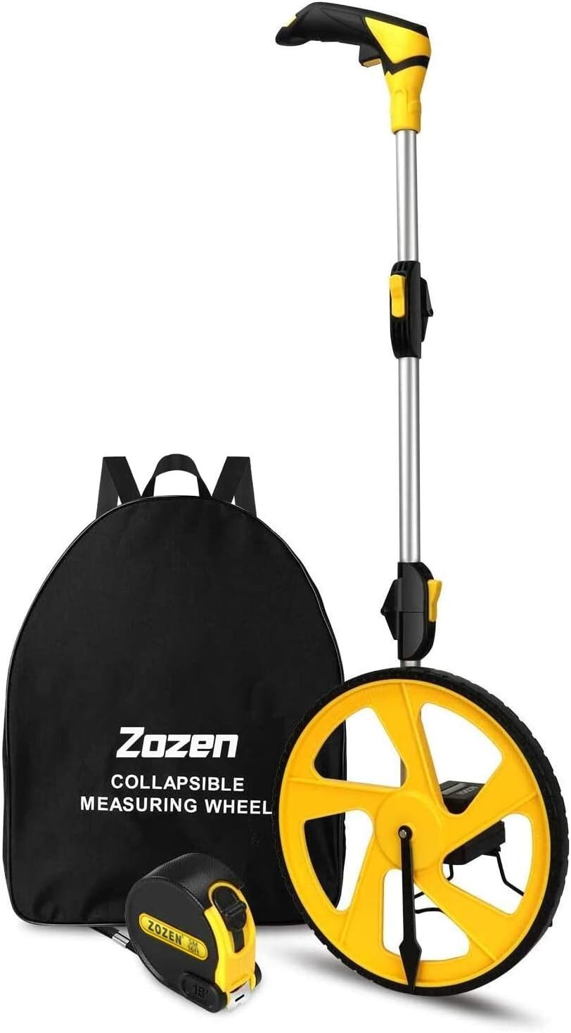 Accurate 12-Inch Measuring Wheel - Double Collapsible for Effortless Transport