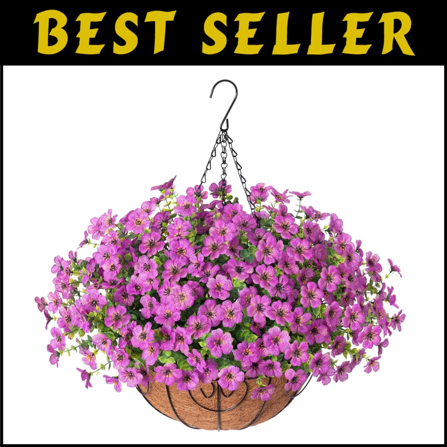Realistic Artificial Daisy Hanging Basket for Indoor and Outdoor Spring Style