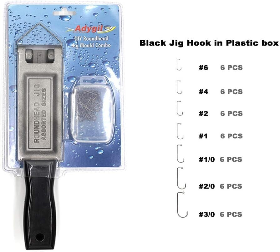 Easy-to-Use 44 pcs Fishing Sinkers Jighead Mold Kit - Multiple Weights Included