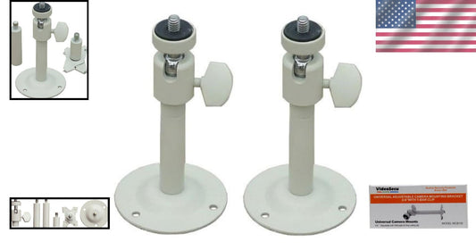 Adjustable 2-6 Inch Security Camera Brackets - 360° Pan & Tilt Mounts - 2 Pack