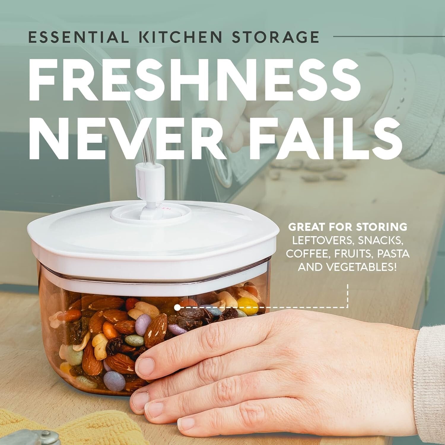 Airtight Vacuum Food Containers - Durable, BPA Free, Effortless Kitchen Storage
