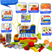 Load image into Gallery viewer, Engaging Toy Cash Register with Sound, Play Money &amp; Grocery Items for Kids