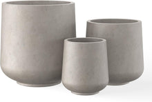 Load image into Gallery viewer, Set of 3 Lightweight Concrete Planters - 15.3" to 8.2" with Rubber Drainage Plug
