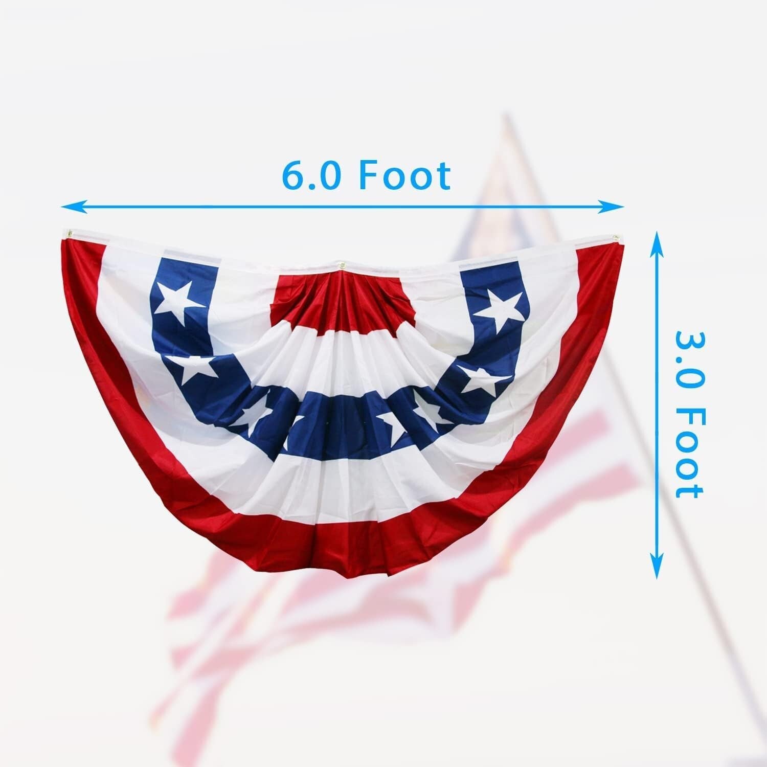 4 Pack American Flag Bunting 3x6 - Perfect for Fourth of July Outdoor Decor