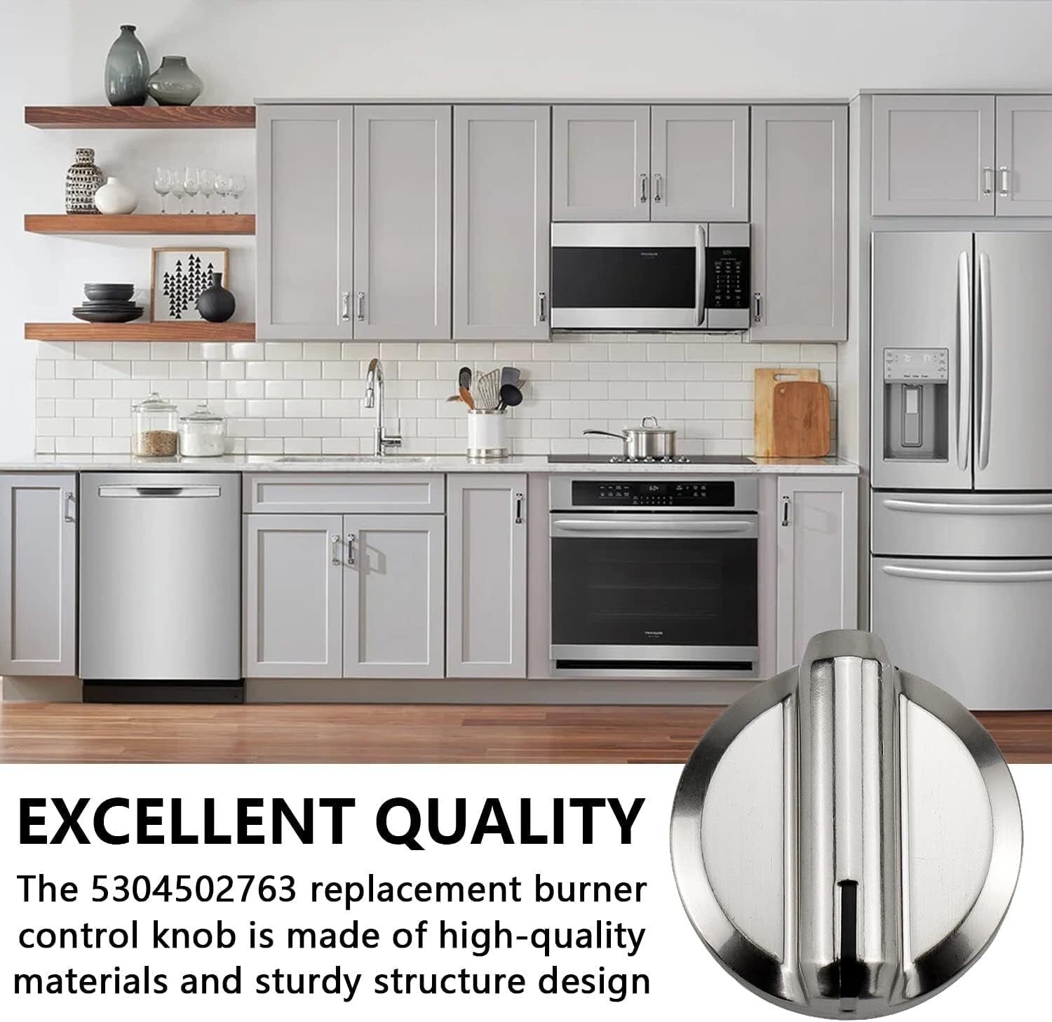 Easy Install 5-Pack Frigidaire Control Knobs - Silver Plastic D-Shaped Design