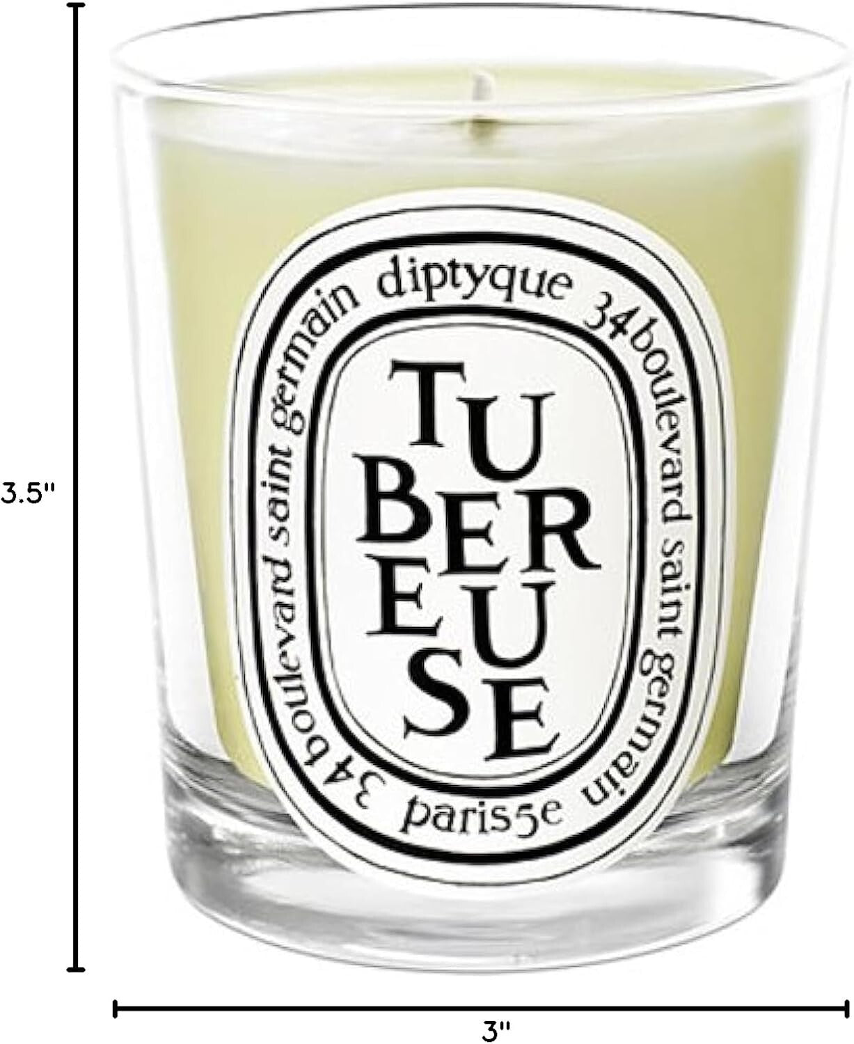 Luxury Tuberose Candle - 6.5 oz, Glass Container with Long-Lasting Fragrance