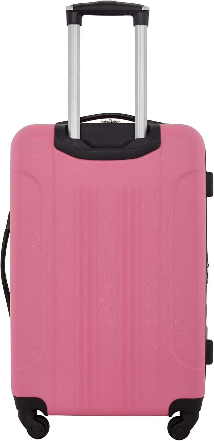 Vibrant Hot Pink Chicago 5-Piece Expandable Luggage Set with Smooth-Glide Wheels