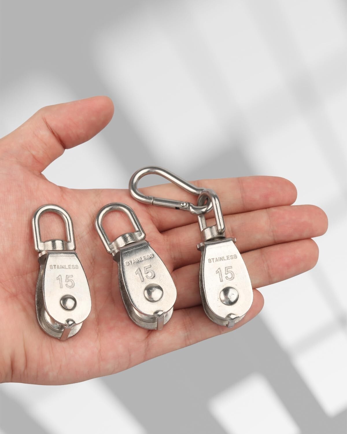 Premium 50 Pack M15 Pulleys with 360° Rotation - Ideal for Lifting and Rigging