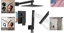 Load image into Gallery viewer, High-Pressure Matte Black Shower Faucet Set - Wall Mount 8" Rain &amp; Handheld