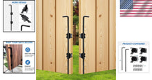 Load image into Gallery viewer, Black 24-Inch Heavy Duty Cane Bolt Set - Ideal for Secure Gate Reinforcement
