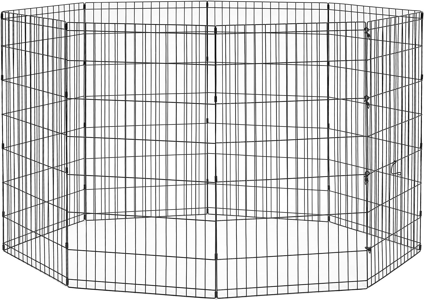 Large Metal Dog Exercise Pen with Ground Anchors - 16 Sq Ft Play Space