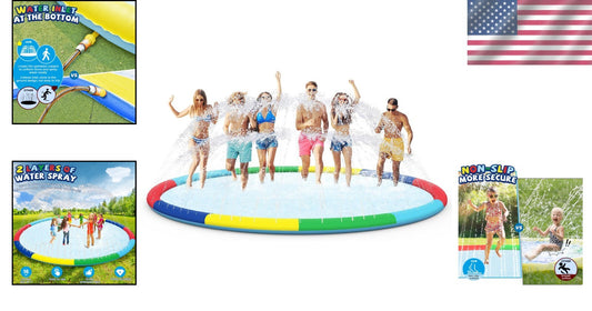 Oversized 16ft Baby Splash Pad with Customizable Water Spray for Summer Play