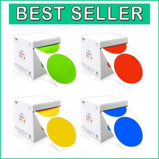 Effortless Organization with 3-Inch Round Color Code Stickers - 4 Vibrant Colors