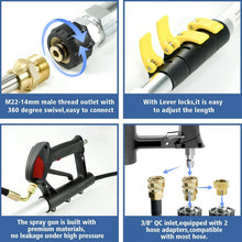 Load image into Gallery viewer, Lightweight 24 FT Pressure Washer Extension Wand with Ergonomic Grip and Nozzles