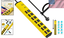 Load image into Gallery viewer, Versatile 6-Outlet Power Strip with USB &amp; Individual Controls for Home or Garage
