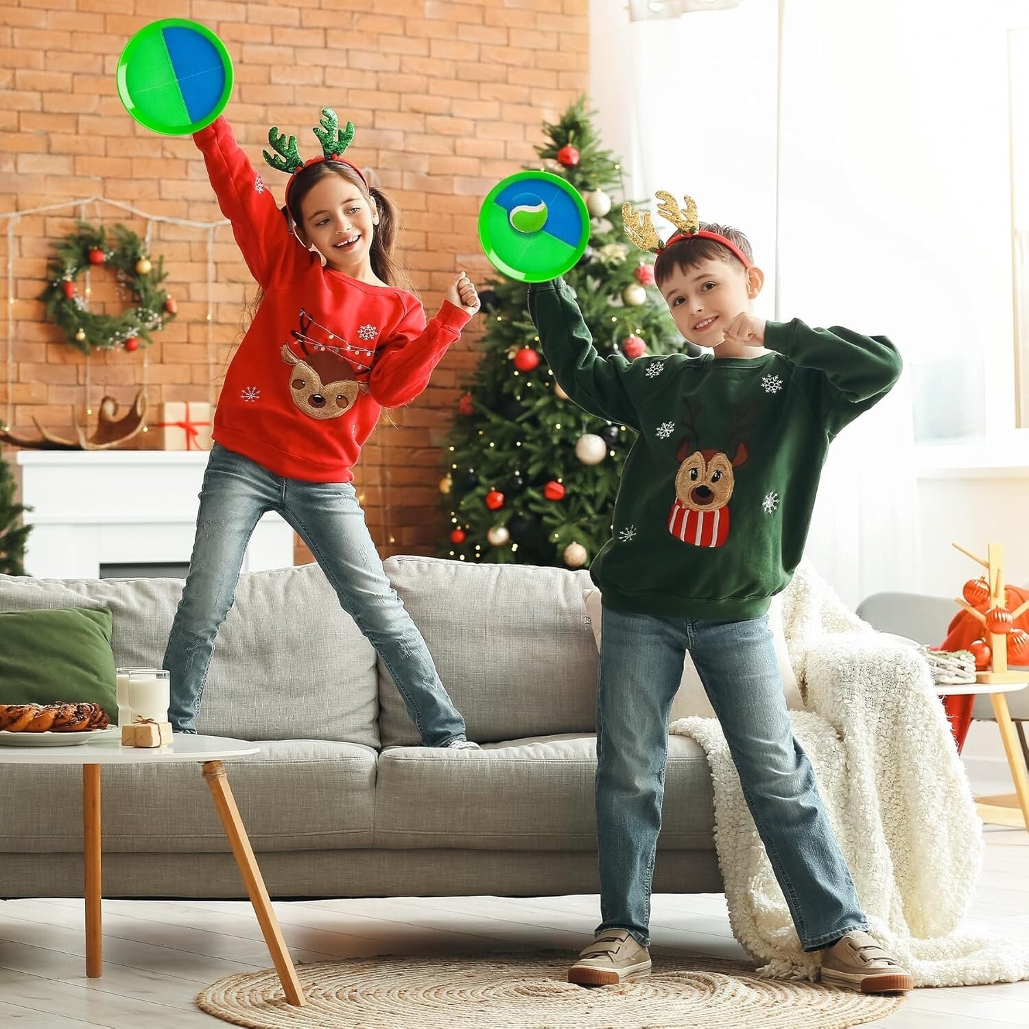 Water-Resistant Toss Game Set - Includes Paddles & Sticky Balls for Kids 3-12