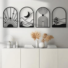 Load image into Gallery viewer, Stylish Abstract Metal Wall Art Set - 17 x 12 Inches for Living &amp; Study Rooms