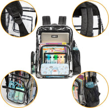 Load image into Gallery viewer, Lightweight Heavy Duty Transparent Backpack with Laptop Sleeve and Pockets