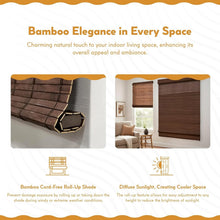 Load image into Gallery viewer, Cordless Bamboo Roman Shades - Semi-Sheer Cocoa Blinds for Stylish Windows