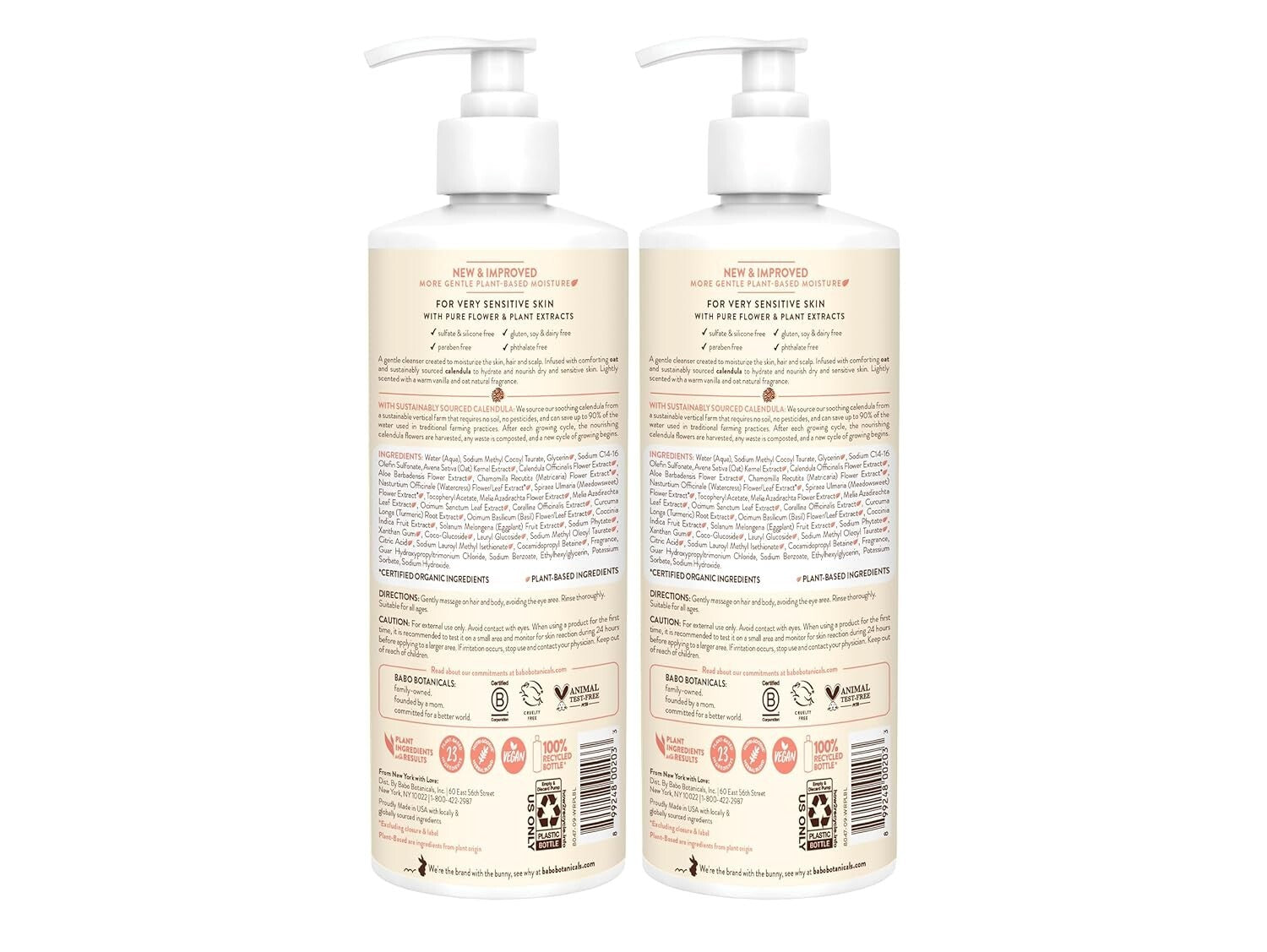 Lightly Scented Oat & Calendula 2-in-1 Shampoo for Sensitive Skin – Allergy-Free