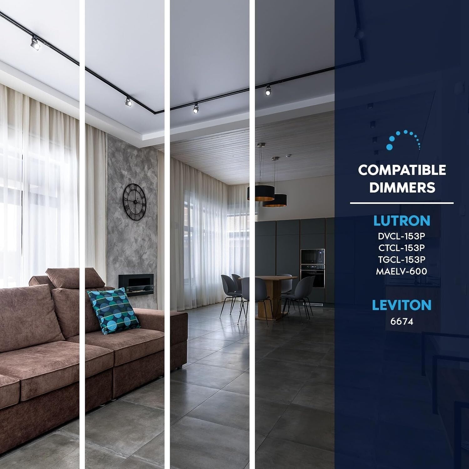 Energy-Efficient 50W Halogen Equivalent GU10 LED Bulbs, 500 Lumens, 4 Pack