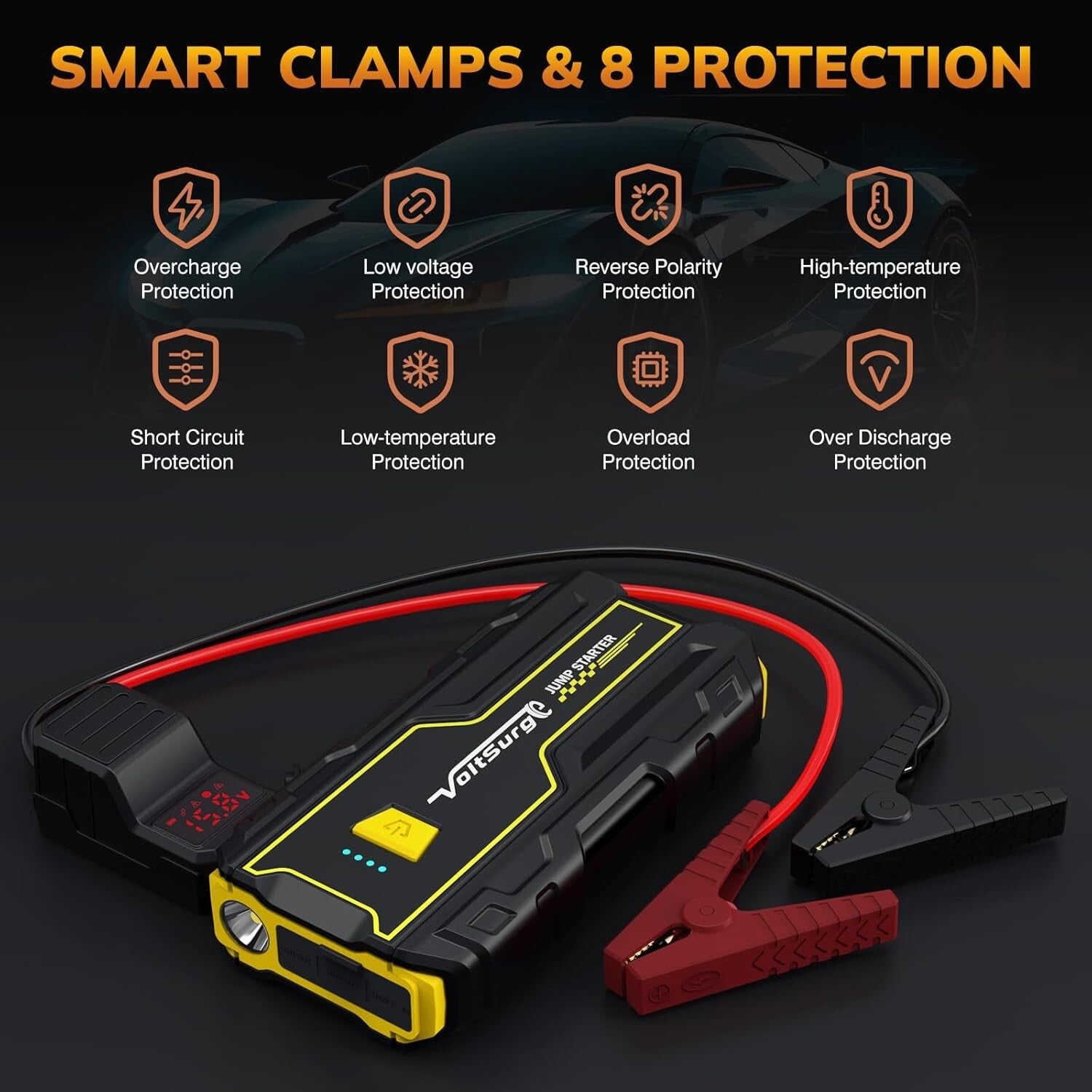 Lightweight 3000A Car Battery Jump Starter & Emergency Kit with Smart Protection