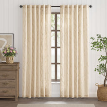 Load image into Gallery viewer, Chic Embroidered Voile Sheer Curtains for Living Room – 84" x 55" Beige Panels
