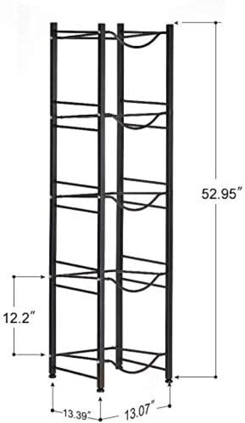 5-Tier Heavy Duty Stainless Steel Water Cooler Jug Rack for Organized Storage