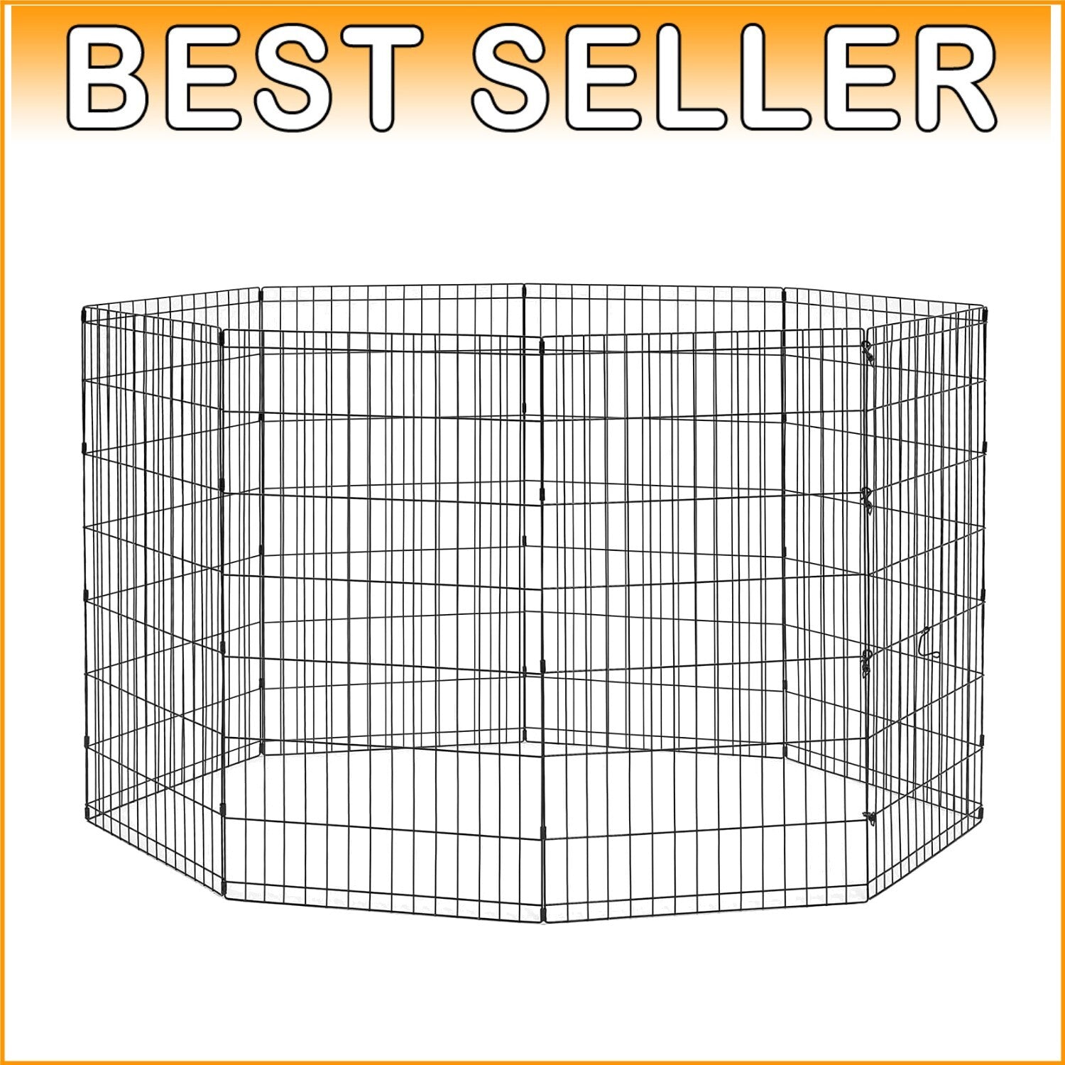 Large Metal Dog Exercise Pen with Ground Anchors - 16 Sq Ft Play Space
