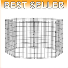 Load image into Gallery viewer, Large Metal Dog Exercise Pen with Ground Anchors - 16 Sq Ft Play Space