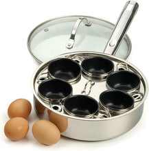 Load image into Gallery viewer, Perfectly Poached Eggs Made Easy - 6-Egg Poacher Set with Lid &amp; Non-Stick