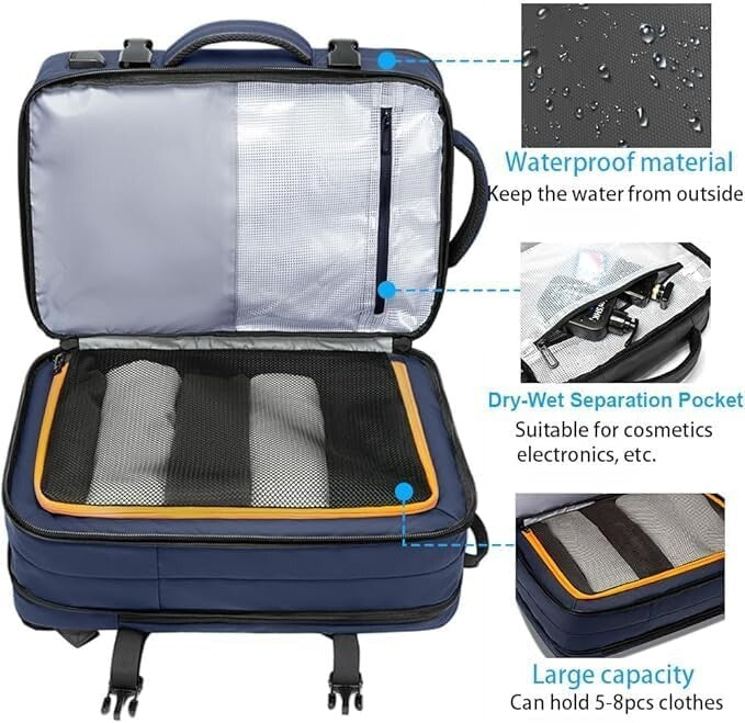 Multi-Purpose 35L Expandable Backpack with Laptop Sleeve - Ideal for Commuting