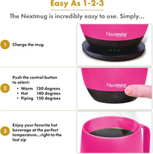 Load image into Gallery viewer, Elegant 14 oz Temperature-Controlled Self-Heating Coffee Mug - True Pink