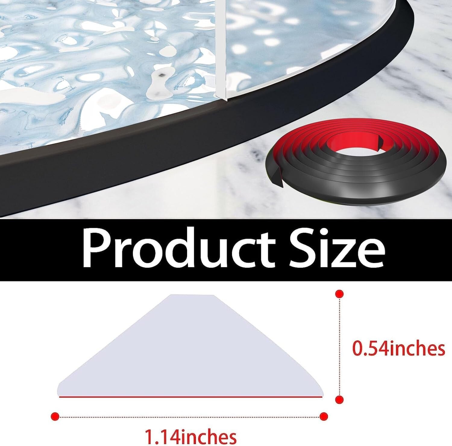 Durable 98-Inch Black Water Dam Strip for Easy Installation and Leak Prevention