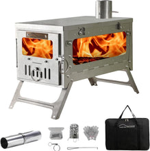 Load image into Gallery viewer, Multifunctional Titanium Hot Tent Stove with Roll-Up Pipe for Seamless Camping
