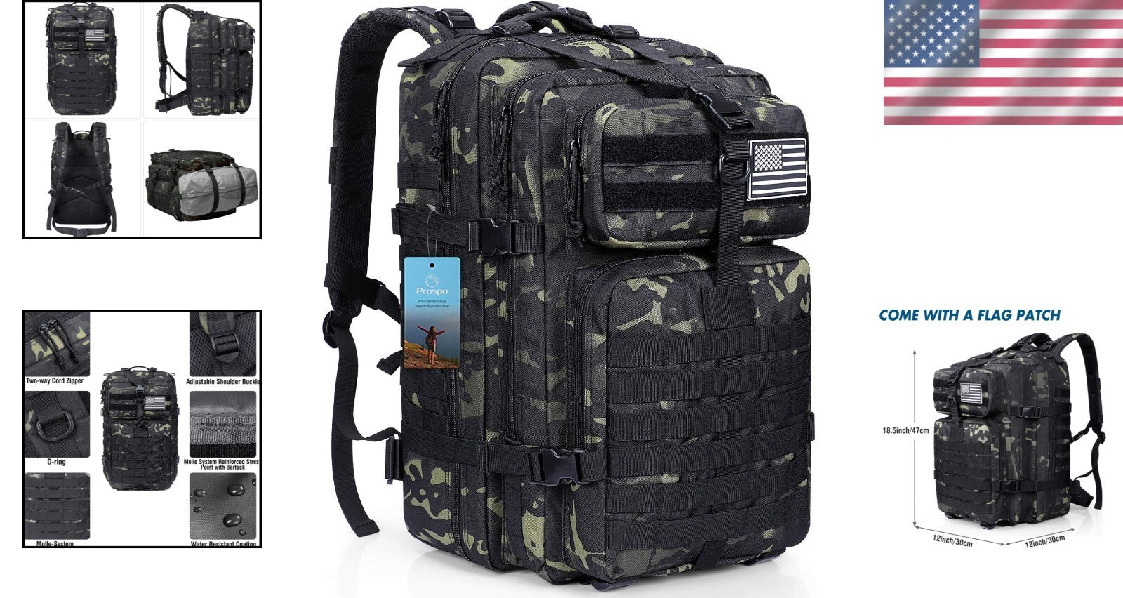 Lightweight Hydration Compatible Tactical Backpack - Ideal for Outdoor Sports