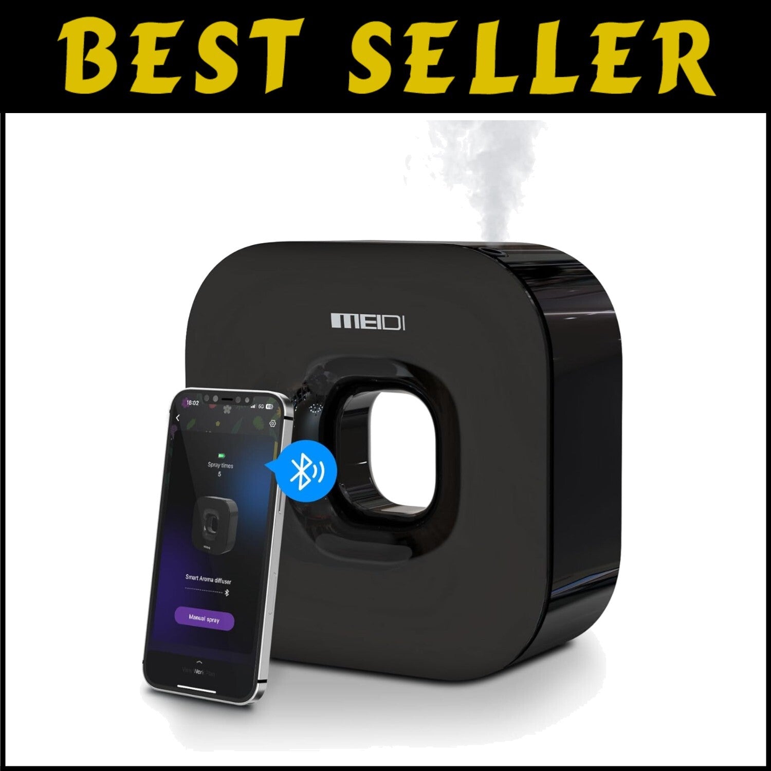 App-Controlled Waterless Diffuser with 3000 Sq Ft Coverage - Modern Elegance