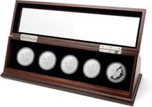 Load image into Gallery viewer, Collector's Dream: Elegant 1.5-1.75 Inch Walnut Coin Display Case with Warranty