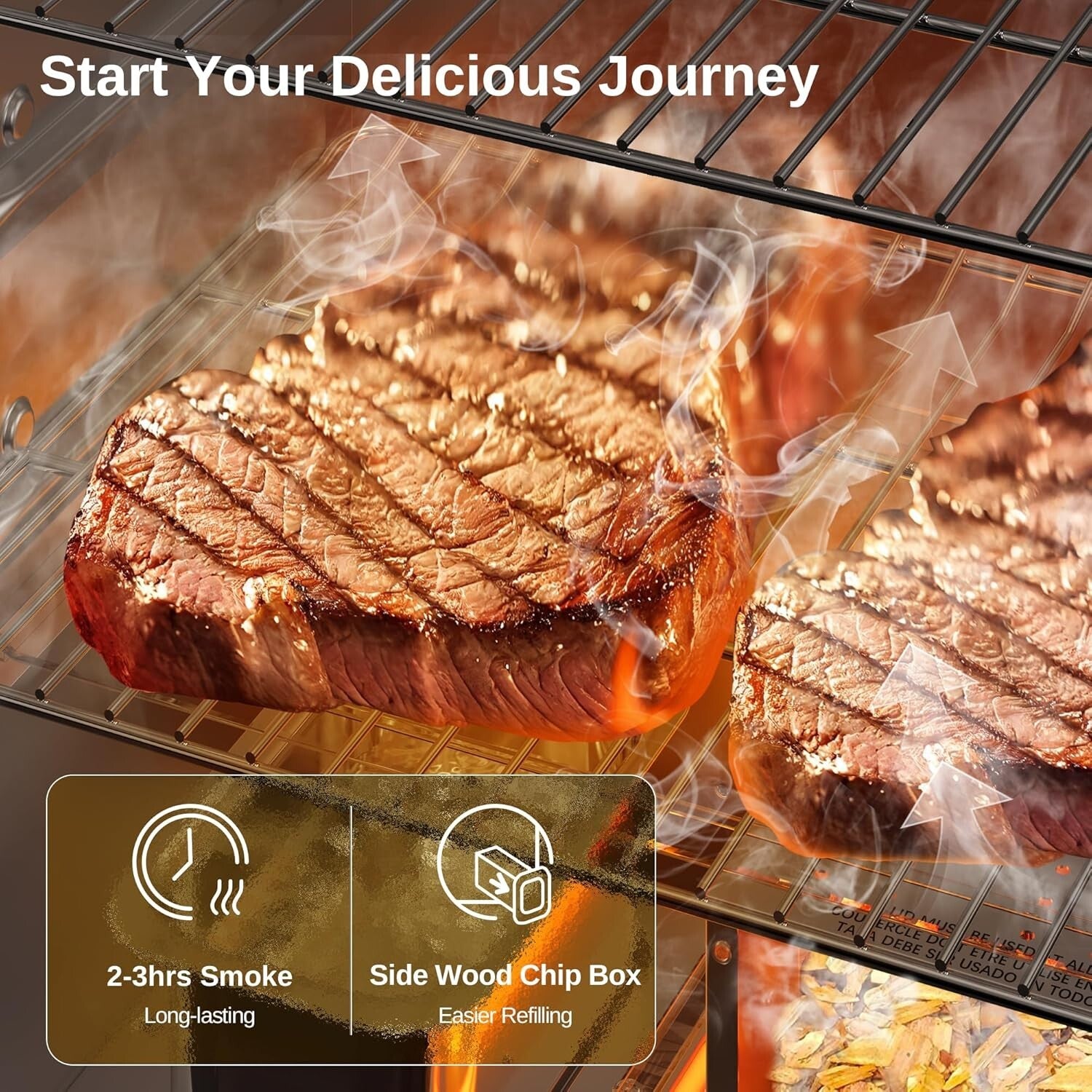 Elegant 30-Inch Electric Smoker with Glass Door & Meat Thermometer - BBQ Delight