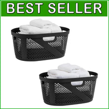 Load image into Gallery viewer, Lightweight Plastic Laundry Hampers Set of 2 - 40L Capacity for Easy Storage